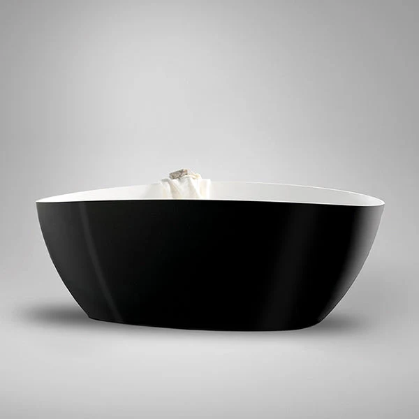 Badkar Ellipse 1570 Svart/Vit Gjutmarmor Westerbergs