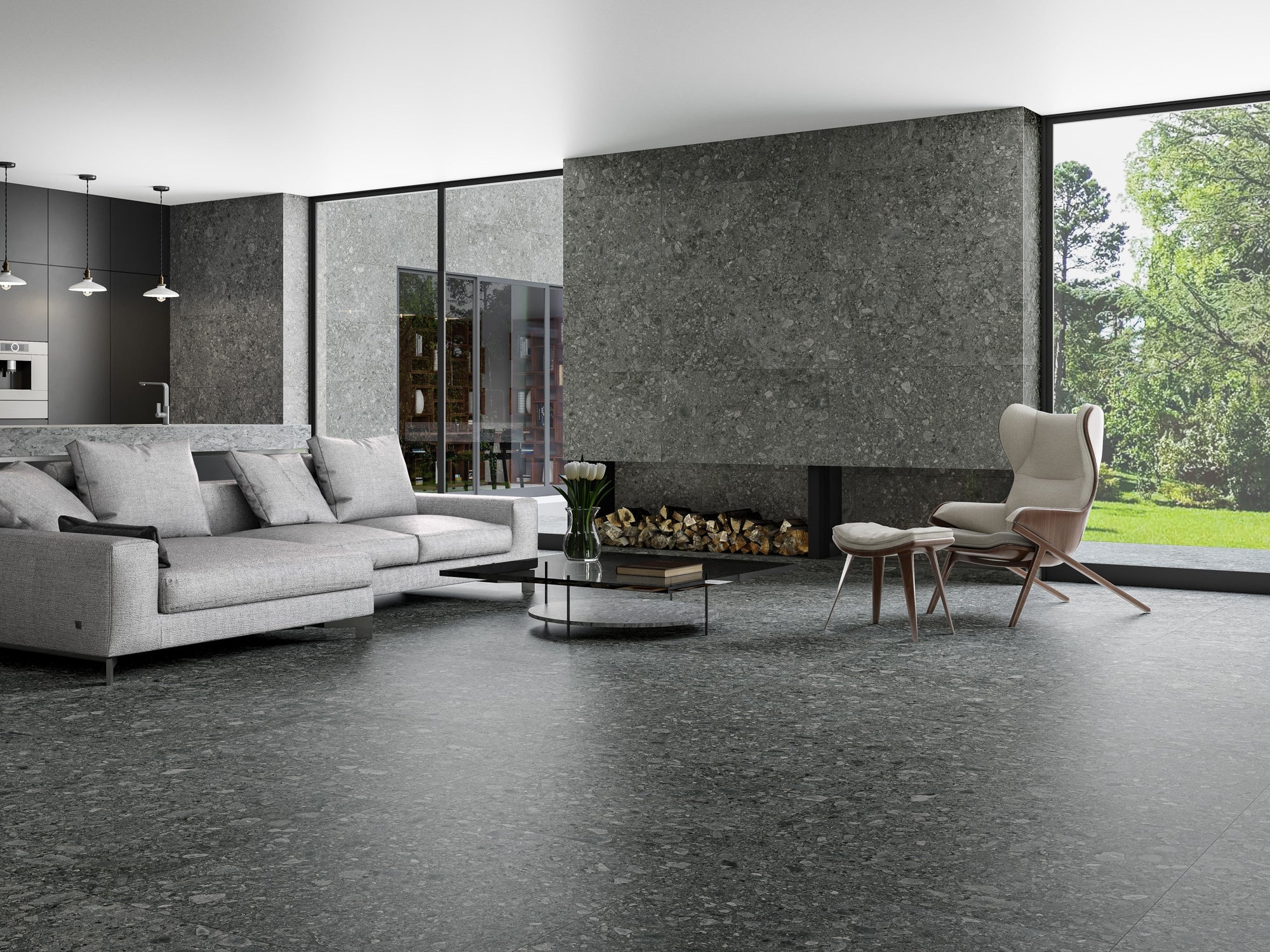 Ceppo Stone Dark Grey 60x60 CM Rect. Matt Klinker