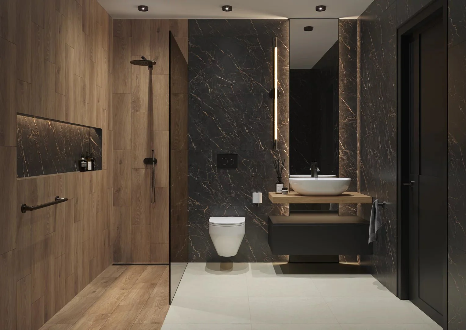 Deluxe Marble Black Matt Rect. 60x60 CM Klinker