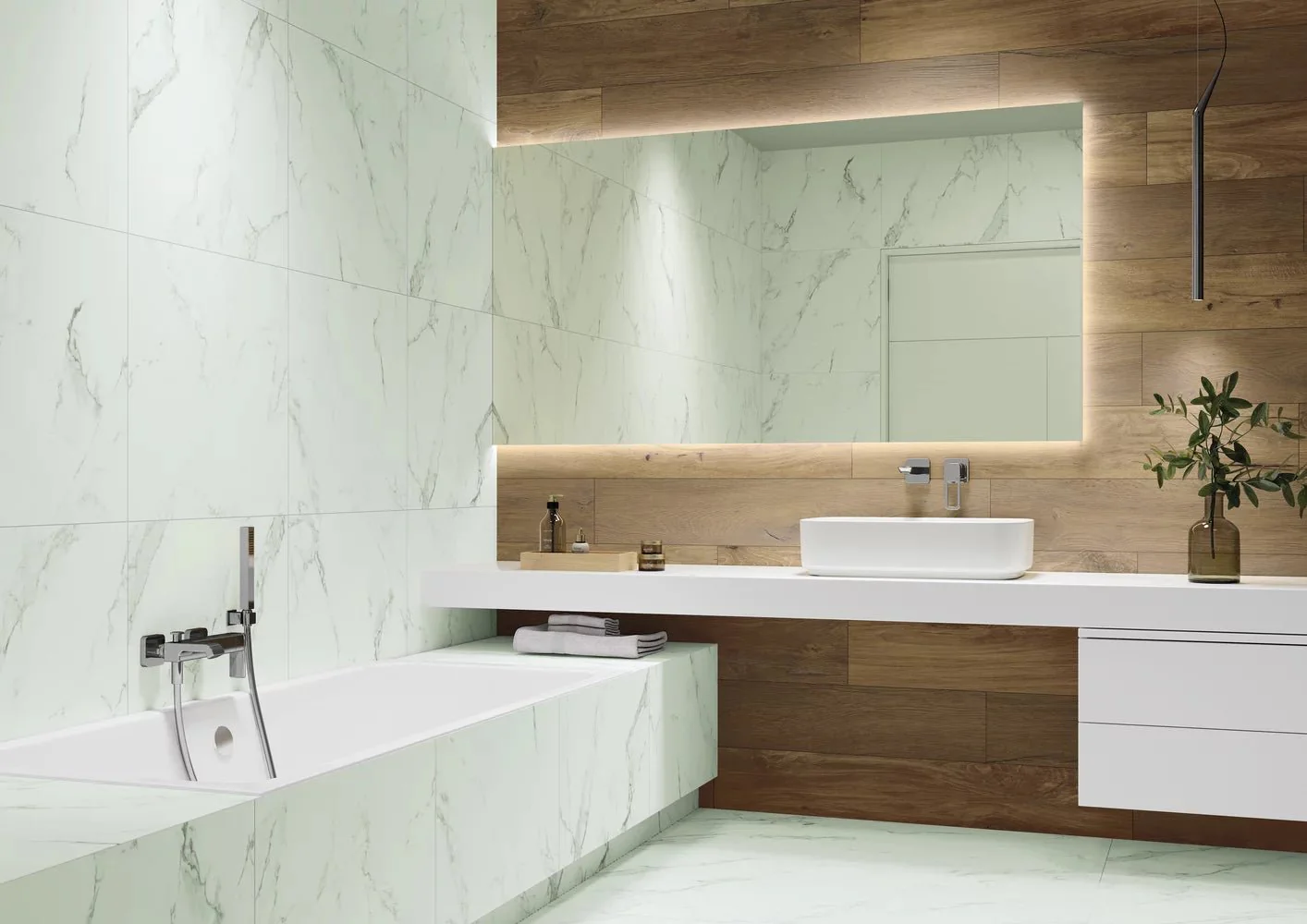 Deluxe Marble White Matt Rect. 60x60 CM Klinker