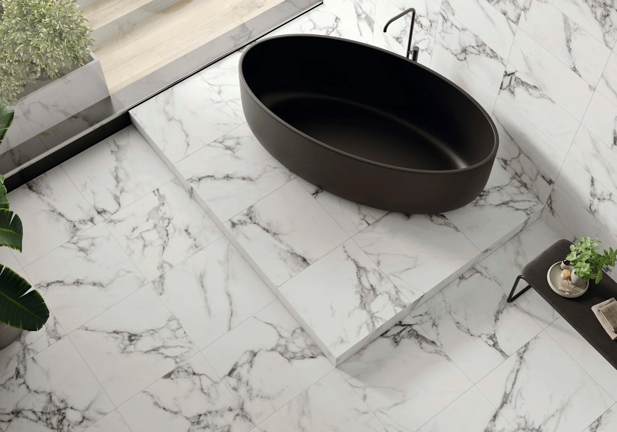 Marble White Matt Rect. 60x60 CM Klinker