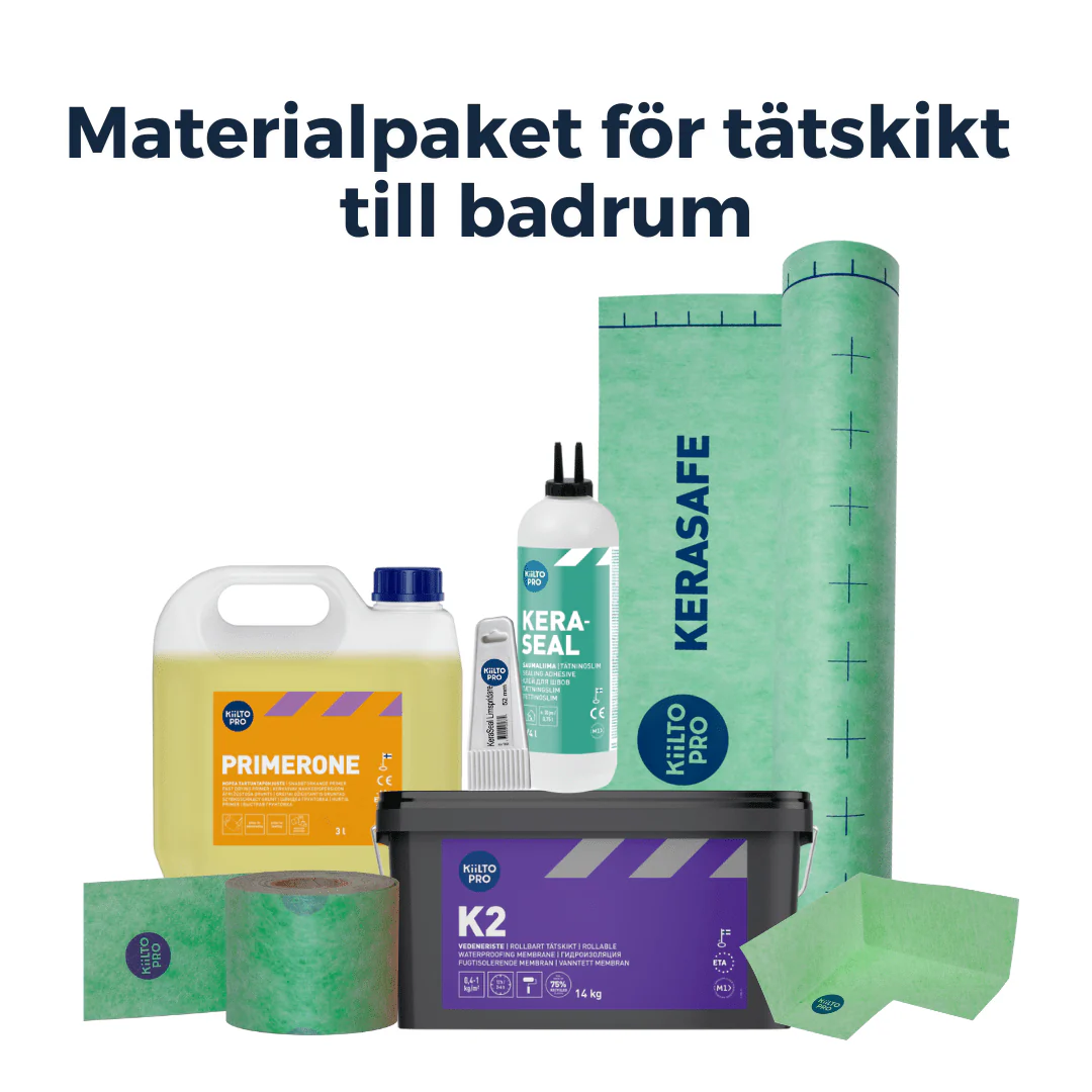 Materialpaket tÀtskikt för badrum 7 kvm Kiilto