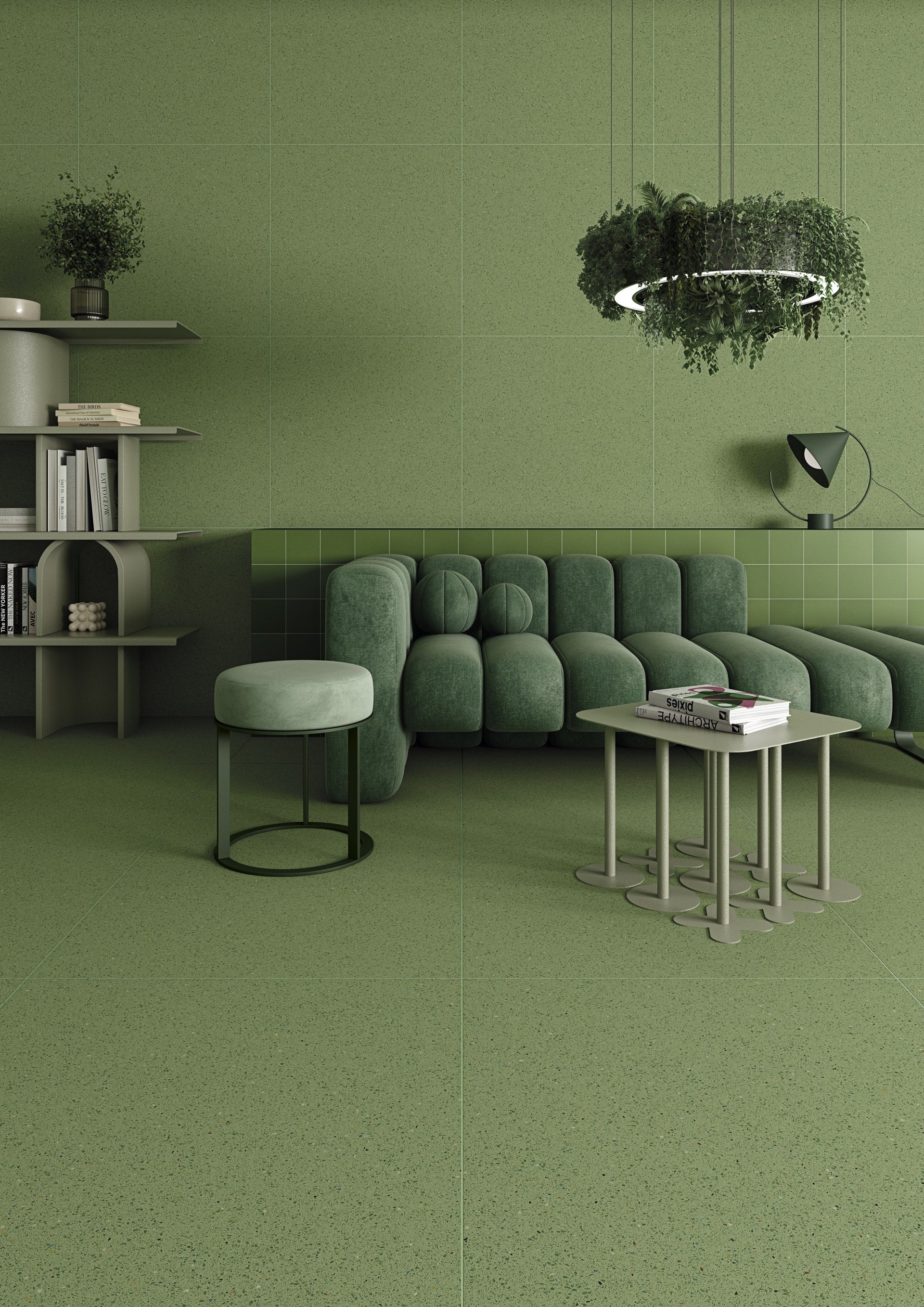 Micra Terrazzo Green Matt Rect. 60x60 CM Klinker - Image 4
