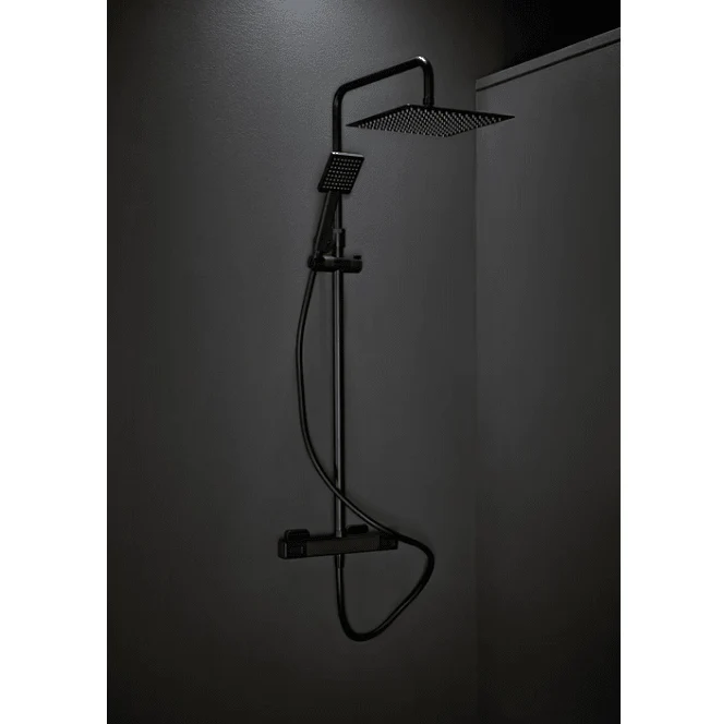 Takdusch Mix Slim Square 160CC Svart med 300x300 duschhuvud Hafa