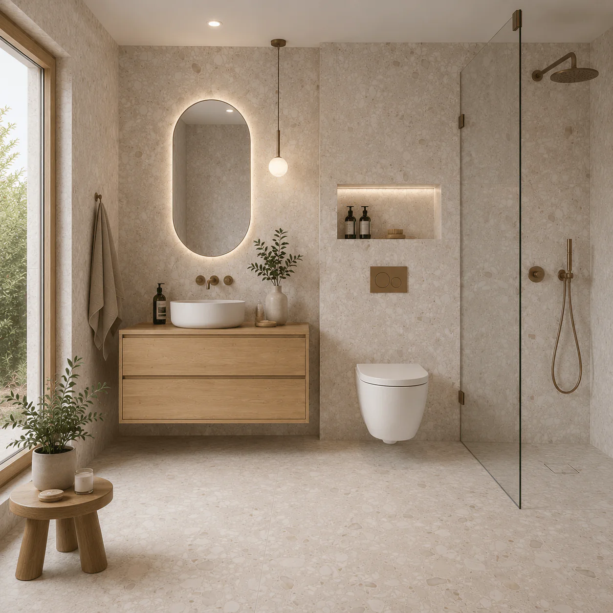 Terrazzo Beige Matt Rect. 60x60 CM Klinker
