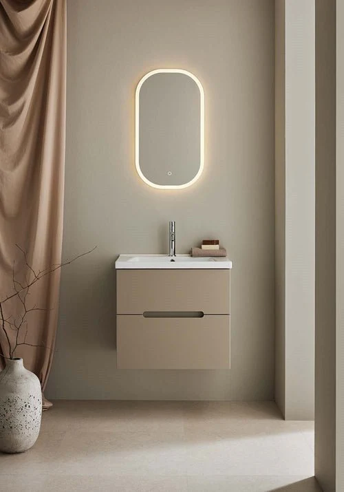 TvÀttstÀllsskÄp Clay 600 Beige med tvÀttstÀll Hafa