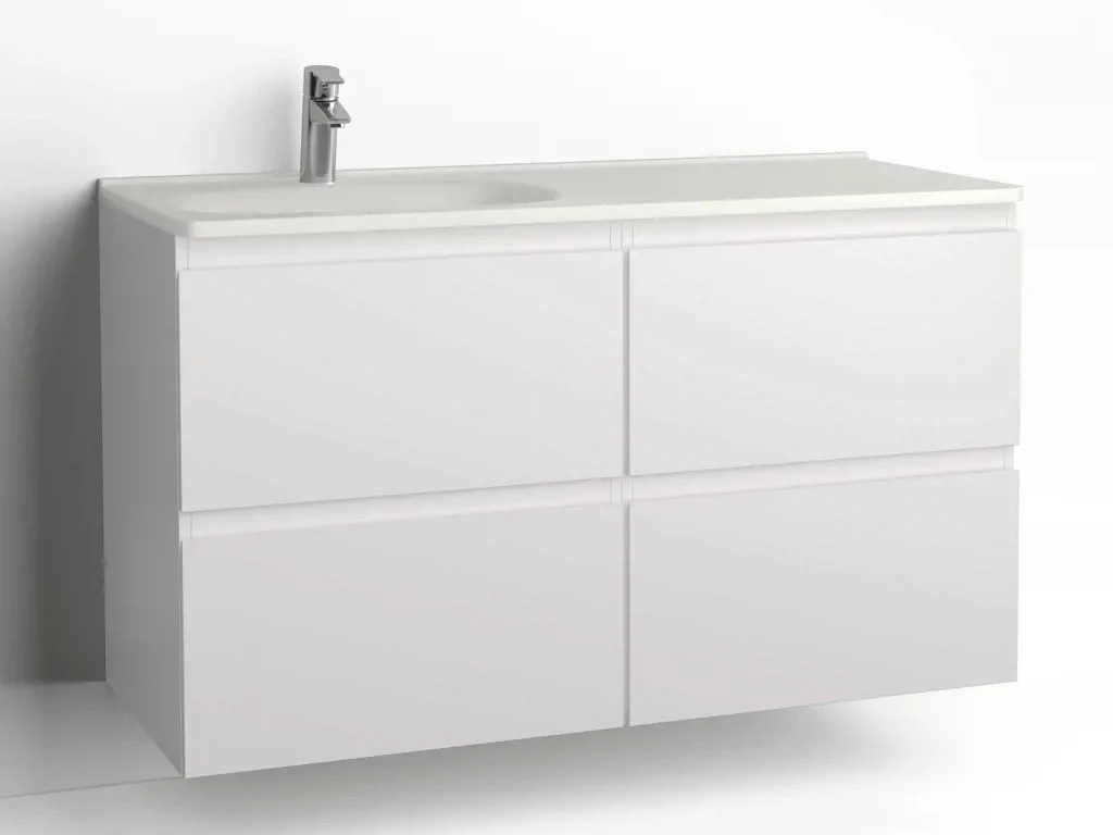 TvÀttstÀllsskÄp Flow 1200 Vit med 4 lÄdor Vedum