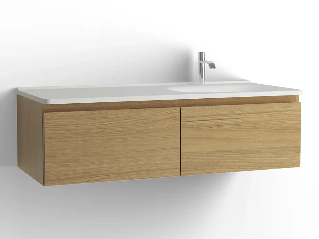 TvÀttstÀllsskÄp Flow 1200 Vitpigmenterad ek med 2 lÄdor Vedum - Image 2