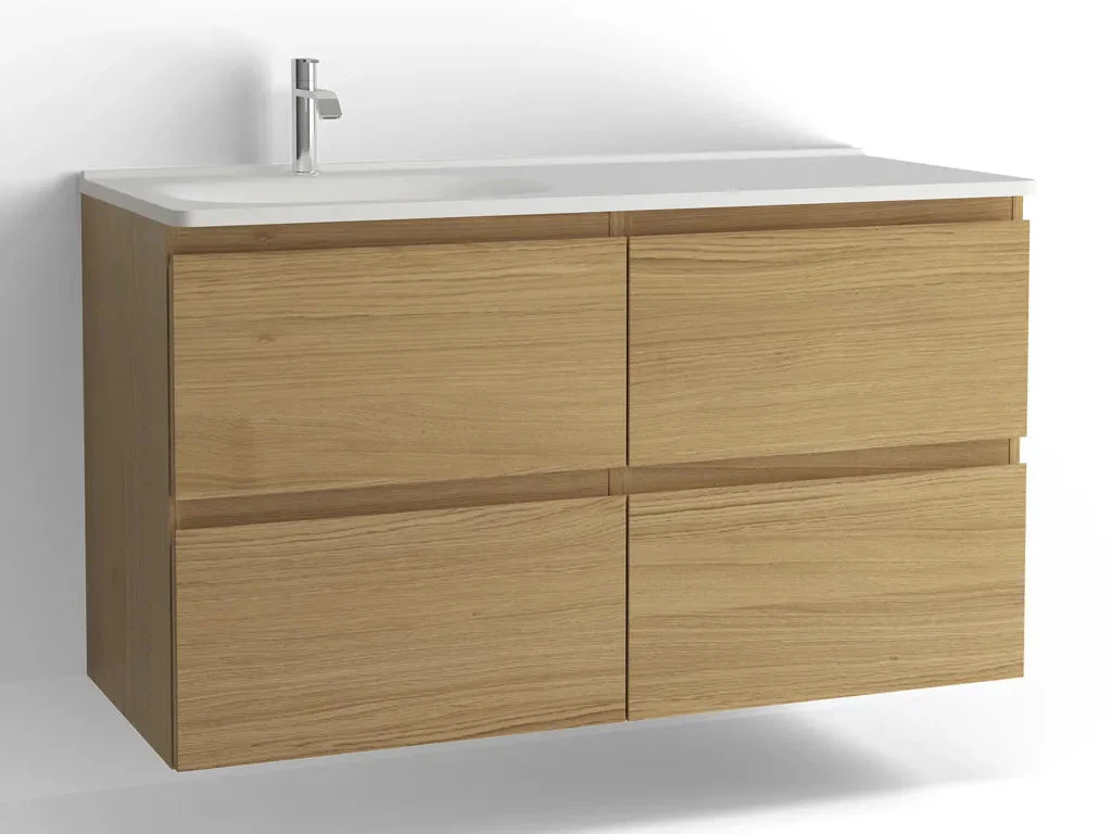 TvÀttstÀllsskÄp Flow 1200 Vitpigmenterad ek med 4 lÄdor Vedum