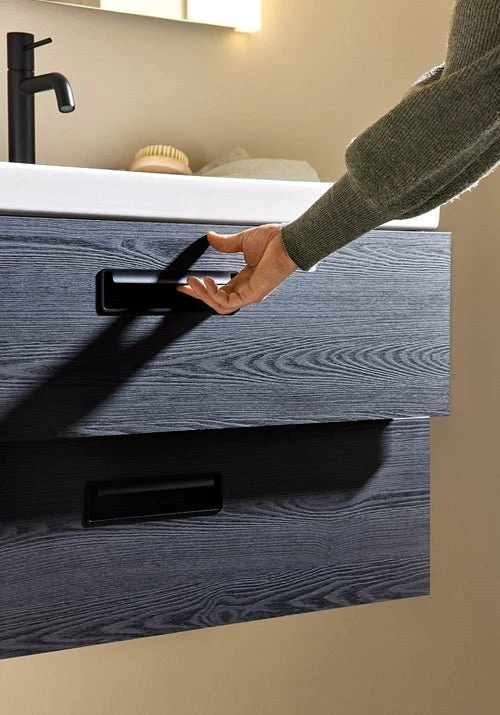 TvÀttstÀllsskÄp Relounge Svart TrÀstruktur 1000 med tvÀttstÀll Noro - Image 5